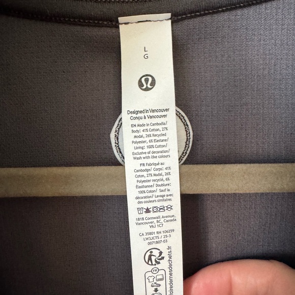 lululemon Scuba Cropped Funnel Neck Half-Zip Waffle, Heathered Graphite Grey, L - Picture 3 of 7